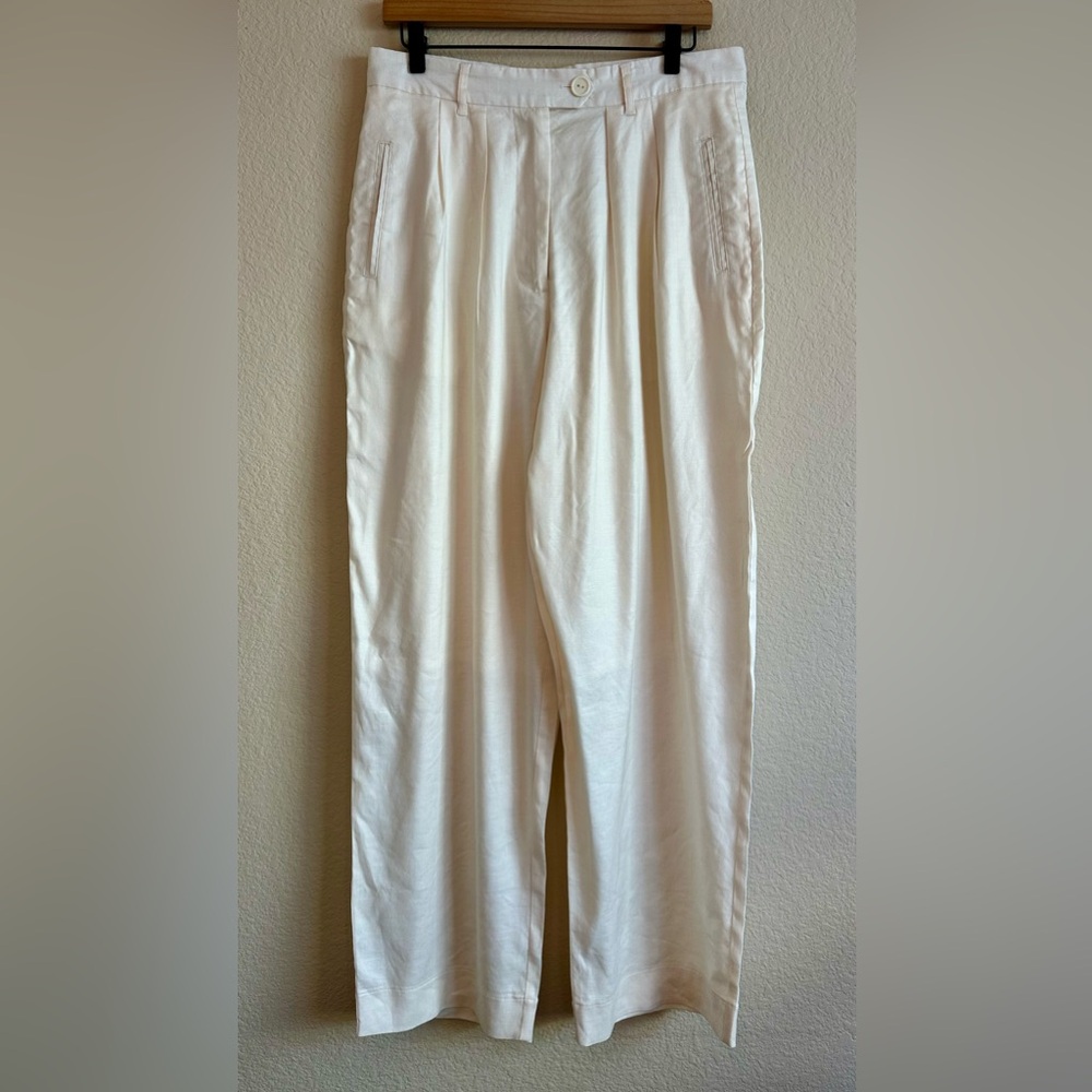 Anthropologie Corey Lynn Calter Pleated Trousers Ivory Women’s S Tailored Pants